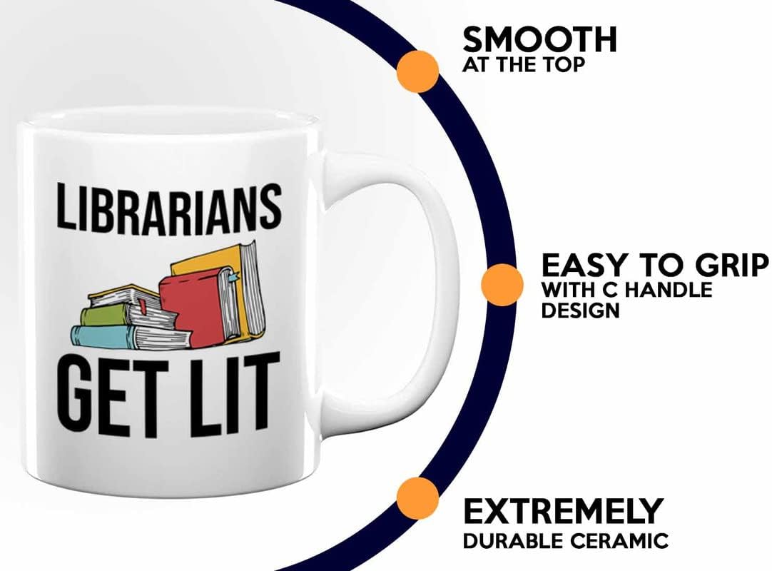 Book Lover Coffee Mug 11oz White - Librarians get lit - Gifts for Book Club Readers Book Nerd Librarians Book Worm Bookish