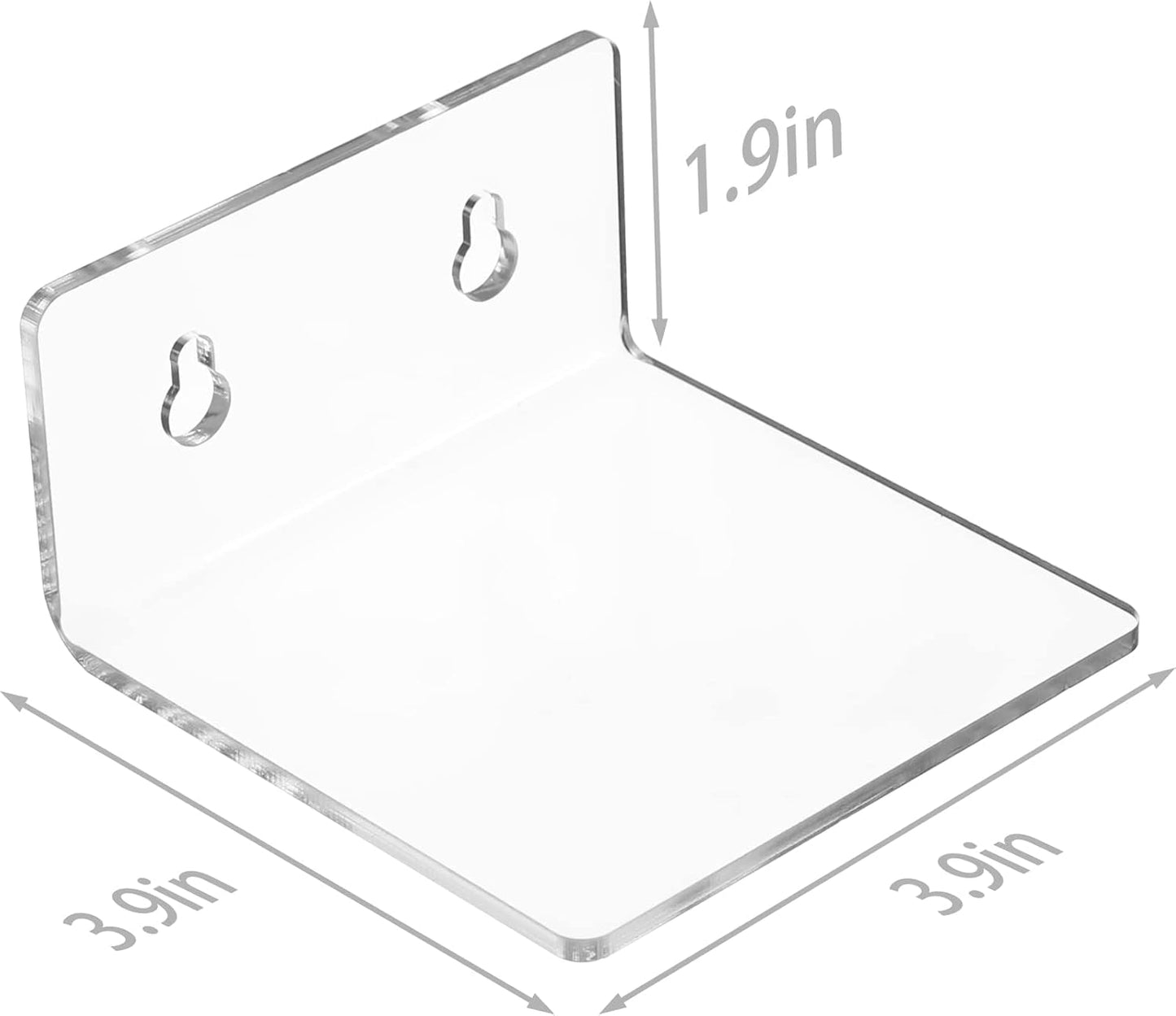 Acrylic Wall Shelves,Clear 4 inch Floating Shelves for Display,Ledges Pop Figures,Plant,Tiny Wall Mounted Transparent Shelf Small Invisible Shelves with Adhesive for Bedroom Living Room Decoration