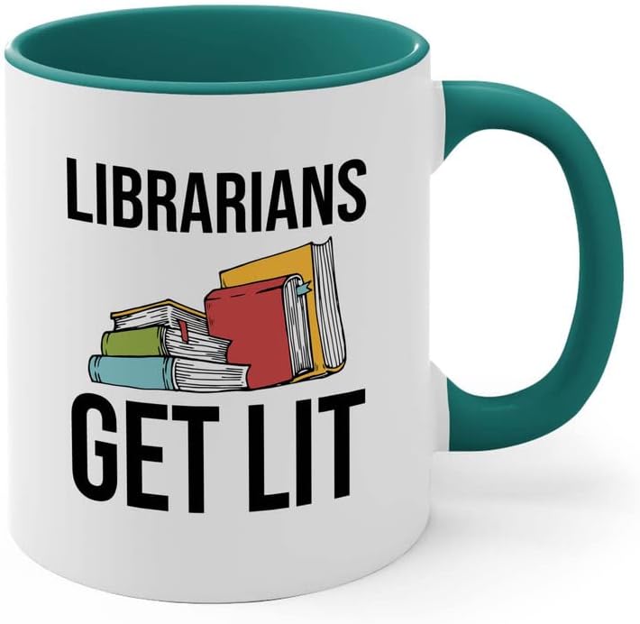 Book Lover 2Tone Green Mug 11oz - Librarians get lit - Gifts for Book Club Readers Book Nerd Librarians Book Worm Bookish