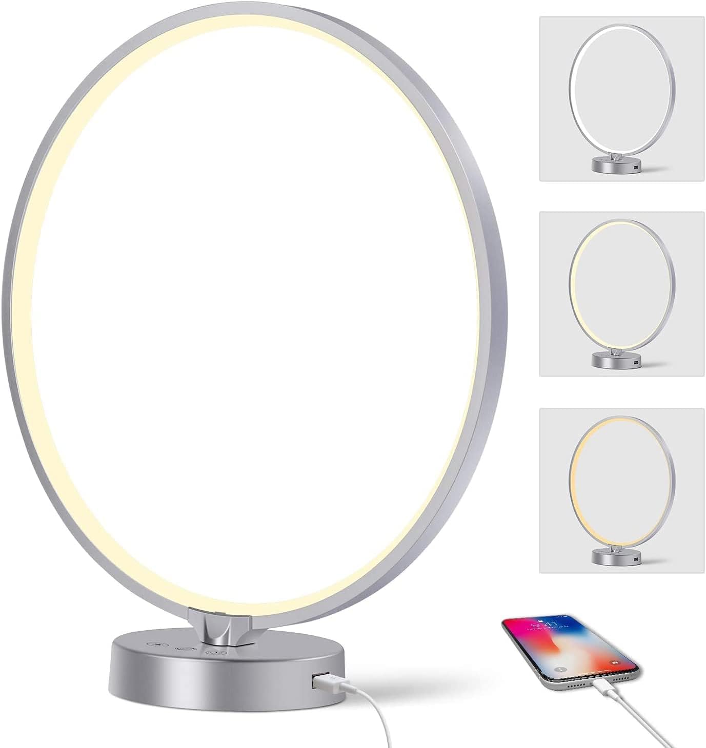 Light Therapy Lamp - 2 in 1 Desk Lamp 10000 Lux Sun Lamp with Dual Controls, 4 Timer, Dimmable, 3 Color Temperatures - Artificial Sunlight Happy Light Box