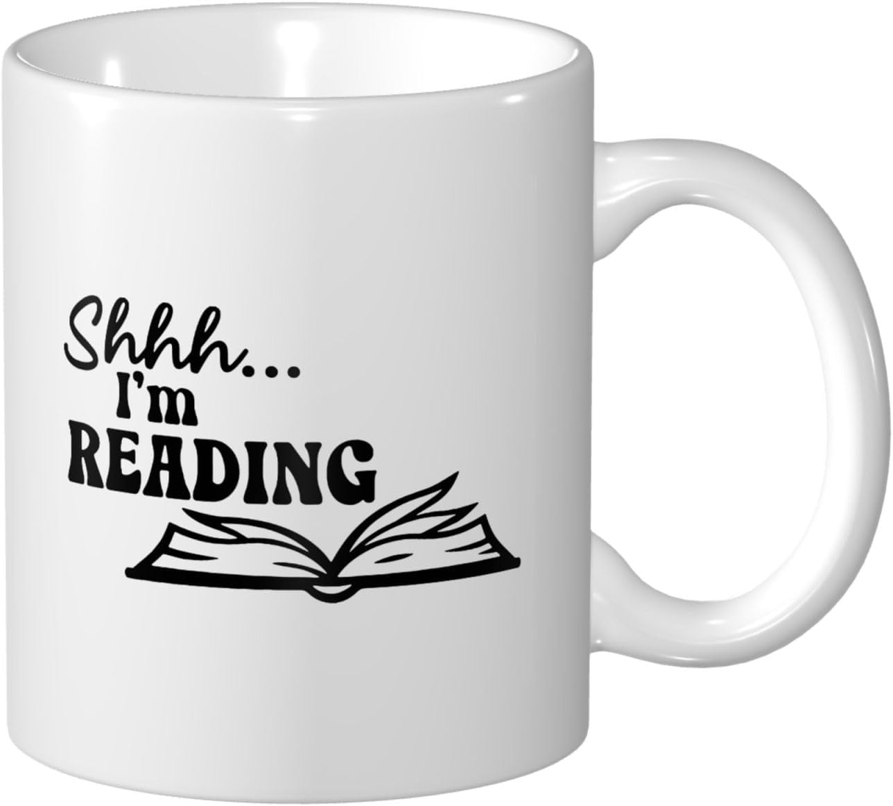 I'M Reading Book Lover Mug 11 oz Ceramic Coffee Cup Funny Mugs for Office and Home (White)