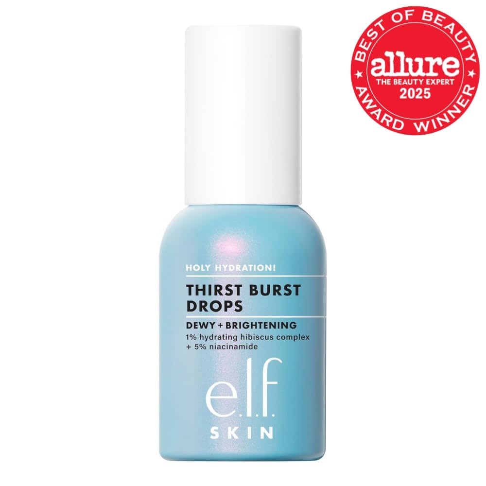 e.l.f. SKIN Holy Hydration! Thirst Burst Drops, Serum For A Radiant Complexion Instantly & Over Time, Made With Hyaluronic Acid, Vegan & Cruelty-Free