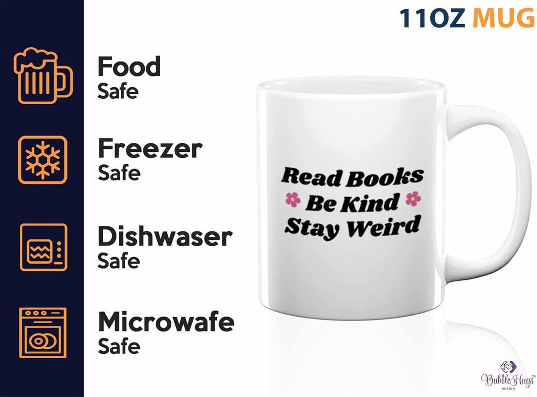 Reading Coffee Mug 11oz White - Read Books - Reader Gift Bookworm Owl Lover Cat Lover Book Lover Novelist Librarian Writer
