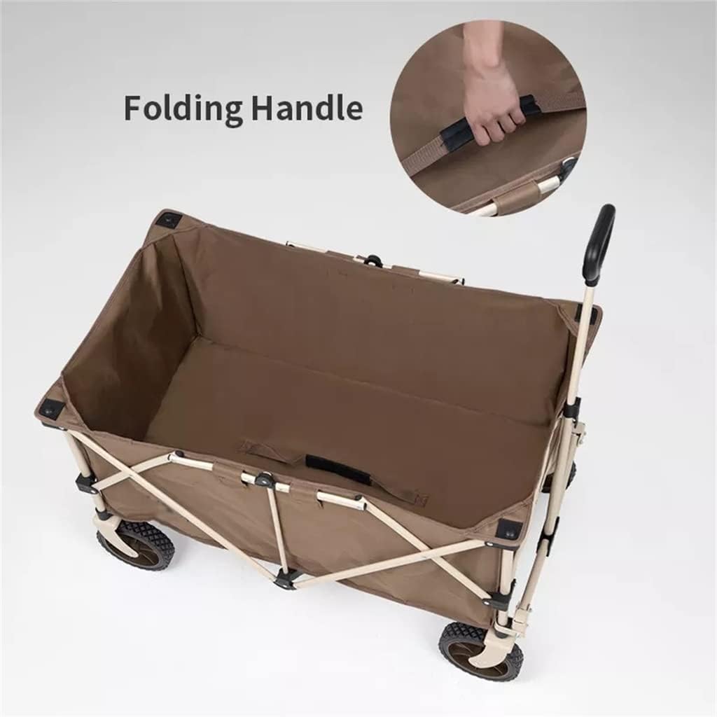 JSEIAJB 193L Outdoor Folding Cart Big Capacity Portable Luggage Trolley Adjustable Handle Travel Shopping Wheelbarrow Camp
