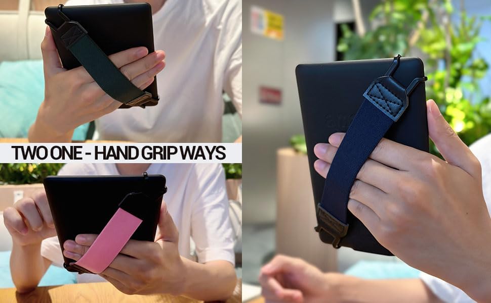 Security Hand-Strap for 6-8" Kindle eReaders Fire Tablet - Kindle/Kobo/Voyaga/Lenovo/Sony Kindle E-Book Tablet, High-Elasticity Versatile Hand Strap Lightweight Finger Grip Holder,Black