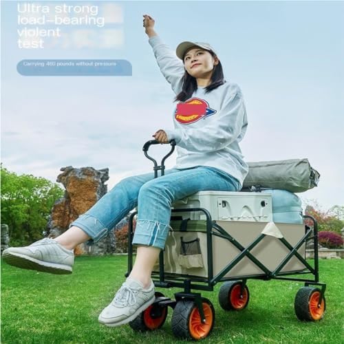 Portable Camping Cart,Outdoor Beach Trolley Cart Portable Hand Trolley for Moving Camping Tools Stackable and Easy to Transport