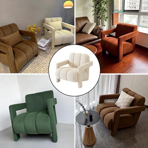 Brushed Velvet Modern Accent Chair, Stylish Upholstered Armchair for Living Room, Bedroom, Office, Waiting Room (27.56 x 29.92 x 28.35 in)
