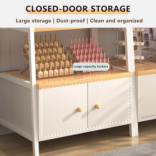 Tall 3/4-Tier Bookcase with Drawer, Narrow Modern Shelf for Bedroom, Office, Living Room & Nail Salon, 150cm High, 4 Layers Storage Organizer
