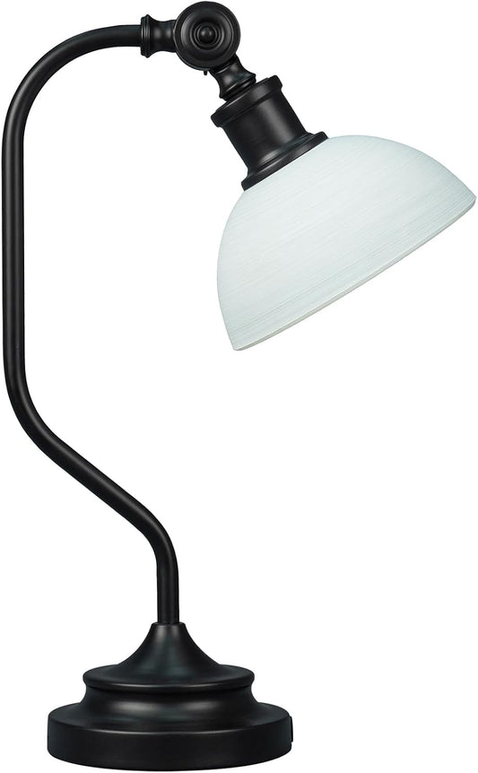 Cordless Vintage Bankers Table lamp, 5200-mAh Rechargeable Battery, 3-Level Brightness, Build-in Integrated LED 320 Lumen Max, Half-Globe Glass Shade, for Bedside Desk Nightstand Light
