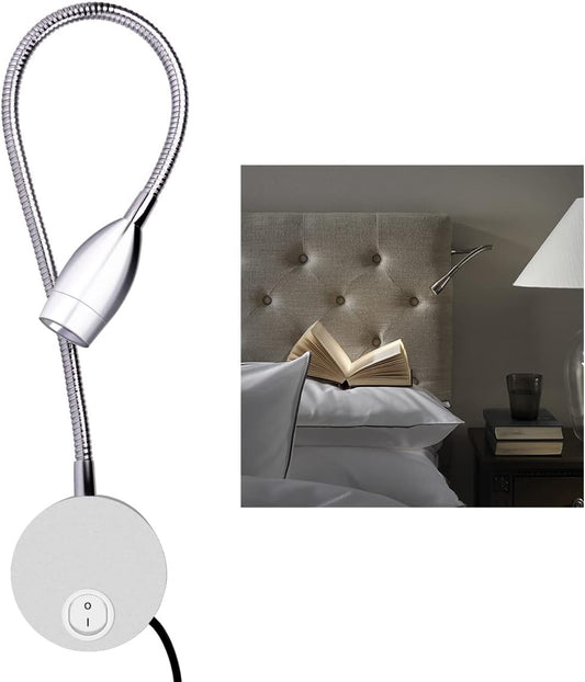 ALLDIO Plug in Wall Sconce, Wall Mount Book Lights for Reading in Bed, Minimalist LED Bedside Reading Lamp Bookshelf Display Lights (3W, Warm White)