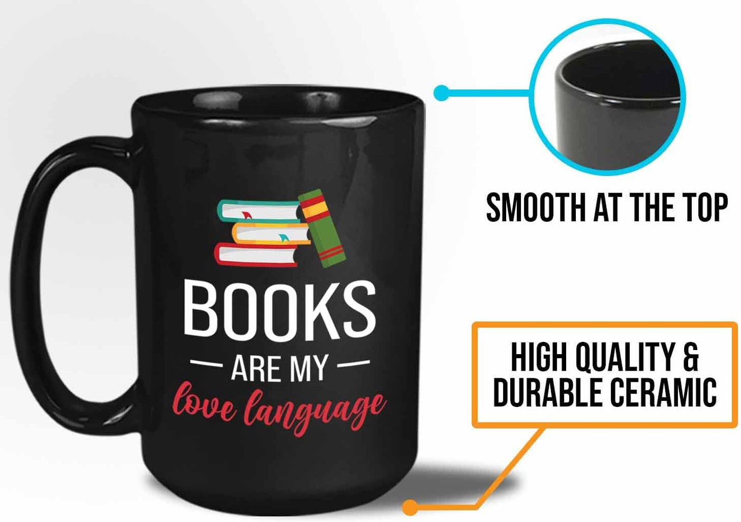 Bubble Hugs Book lovers Coffee Mug 15oz Black - Books My Love - Author Writer Library Library Editor Introvert Book Lovers Cat Lover Chill Relax Bookworm Reading