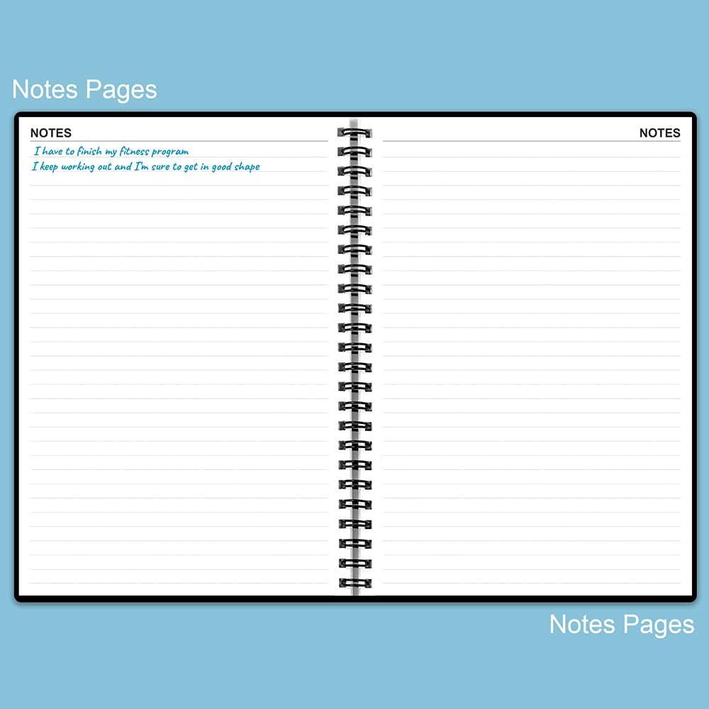 Fitness Planner for Women & Men - A5 Workout Log Book/Exercise Workout Log to Track Weight Loss, GYM, Bodybuilding Progress - Daily Health & Wellness Workout Journals, 5.8X8.25 In Workout Book