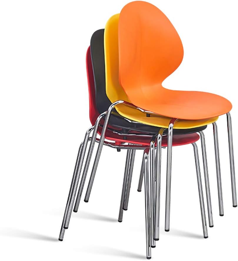 RXBFD Comfortable Chair Modern PP Plastic Dining Chair with Metal Legs,Ergonomically Designed Comfort Curve, for Living Room/Cafe/Lounge/Study Room/Dining Room/Pub Leisure Chair