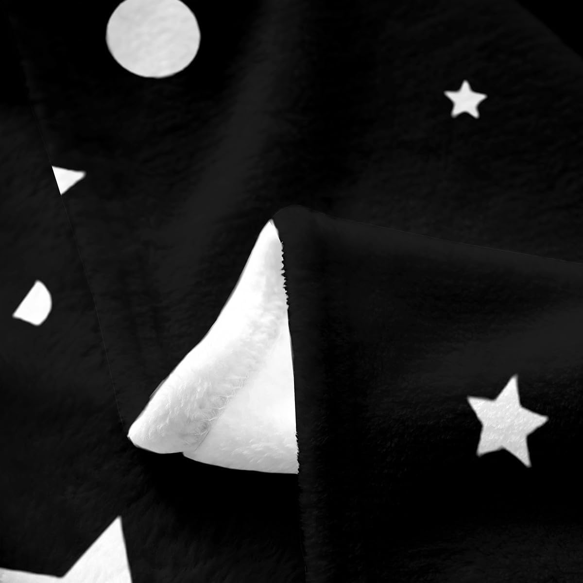 Erosebridal Starry Sky Blanket Twin 60X80 Inch Galaxy Star Throw Blanket for Kids Boys Girls, Outer Space Fleece Blanket, Black and White Geometric Polka Dots Bed Blanket Warm Bedroom Decor