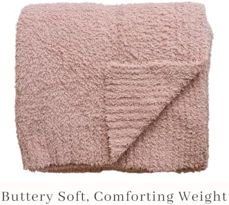 SARANONI Bamboni Luxury Throw Blanket | Oversized Super Soft Plush Home Decorative Comfy Blankets for Couch or Bed | Pink - X-Large 60” x 80”