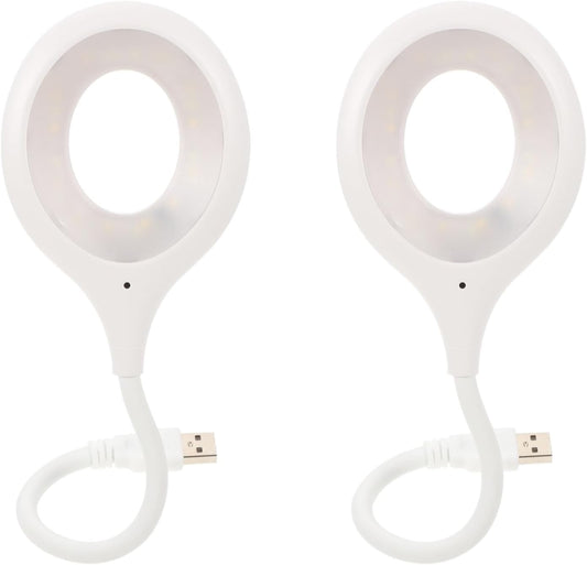Gadpiparty 2pcs Voice Control USB Reading Flexible Gooseneck Led Light for Bedside Reading Soft Night Light Smart Voice Activation for Bedroom Office and Study Use