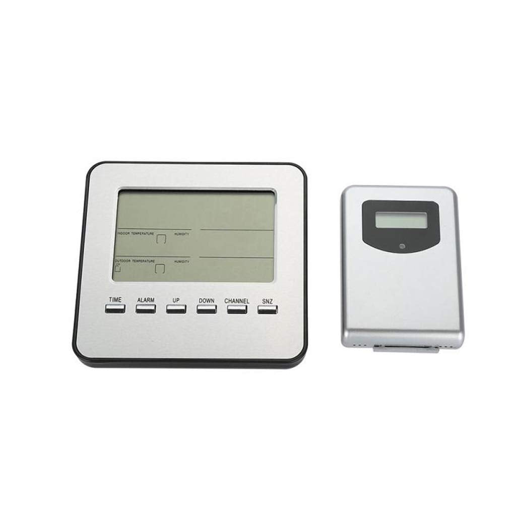 Digital Weather Station Alarm Clock Thermometer Hygrometer Outdoor Indoor Temperature Measurer