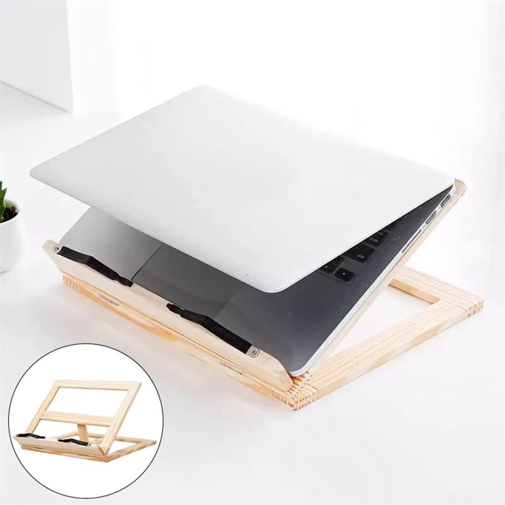 Universal Wooden Frame Reading Bookshelf Bracket Tablet Laptop Stand Holder Rack Wood Book Table(White-Patch Five-Pointed star4)