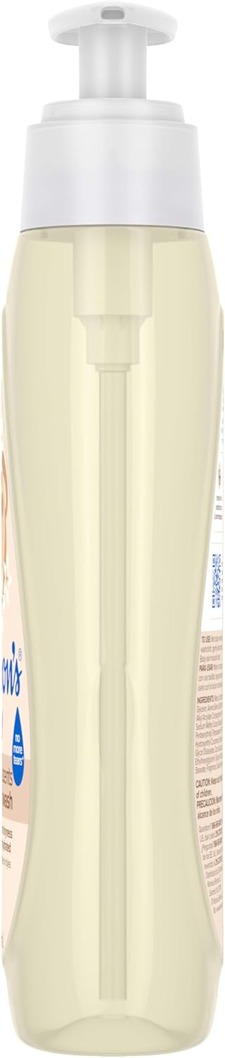 Johnson's Skin Nourishing Moisture Baby Wash, Vanilla & Oat Scents, Tear-Free, Hypoallergenic Baby Body Wash Cleanses, Protects from Dryness, & Leaves Skin Feeling Hydrated, 20.3 fl. oz