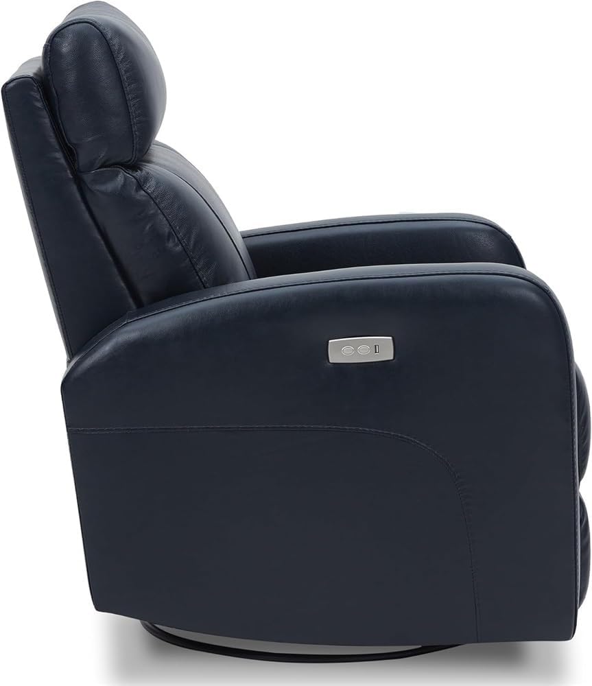 Electric Power Swivel Glider Recliner Chair with USB Charging Port, Adjustable Leather Lounge Chair for Living Room & Nursery, Modern Ergonomic Recliner with Smooth Rotation