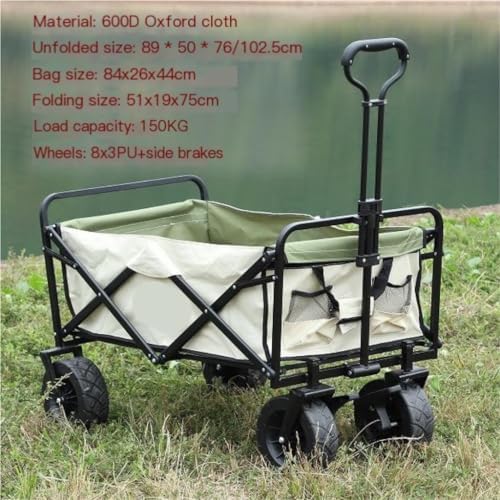 Portable Camping Cart,Outdoor Beach Trolley Cart with Folding Design for Camping Portable and Multifunctional Stall Trolley for Camping Gear Beach Accessories and Outdoor Supplie
