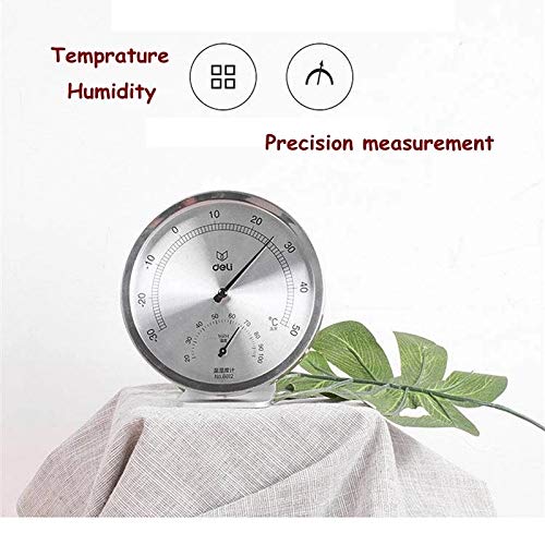 Stainless Machanical Thermo-Hygrometer Mechanical Induction Element no Need Battery Temperature and Humidity Meter