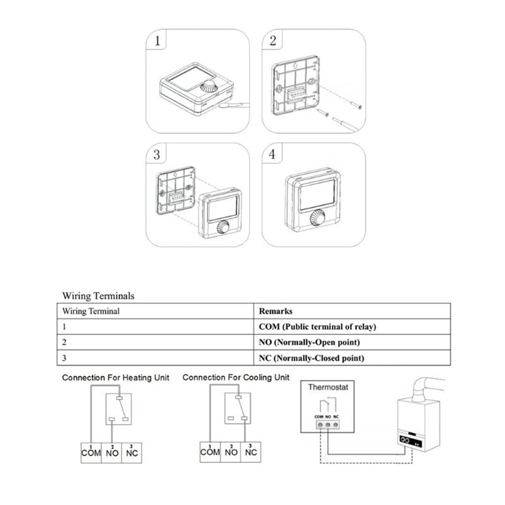 LCD Display Wall-Hung Gas Boiler Thermostat Room Heating Digital Temperature Controller