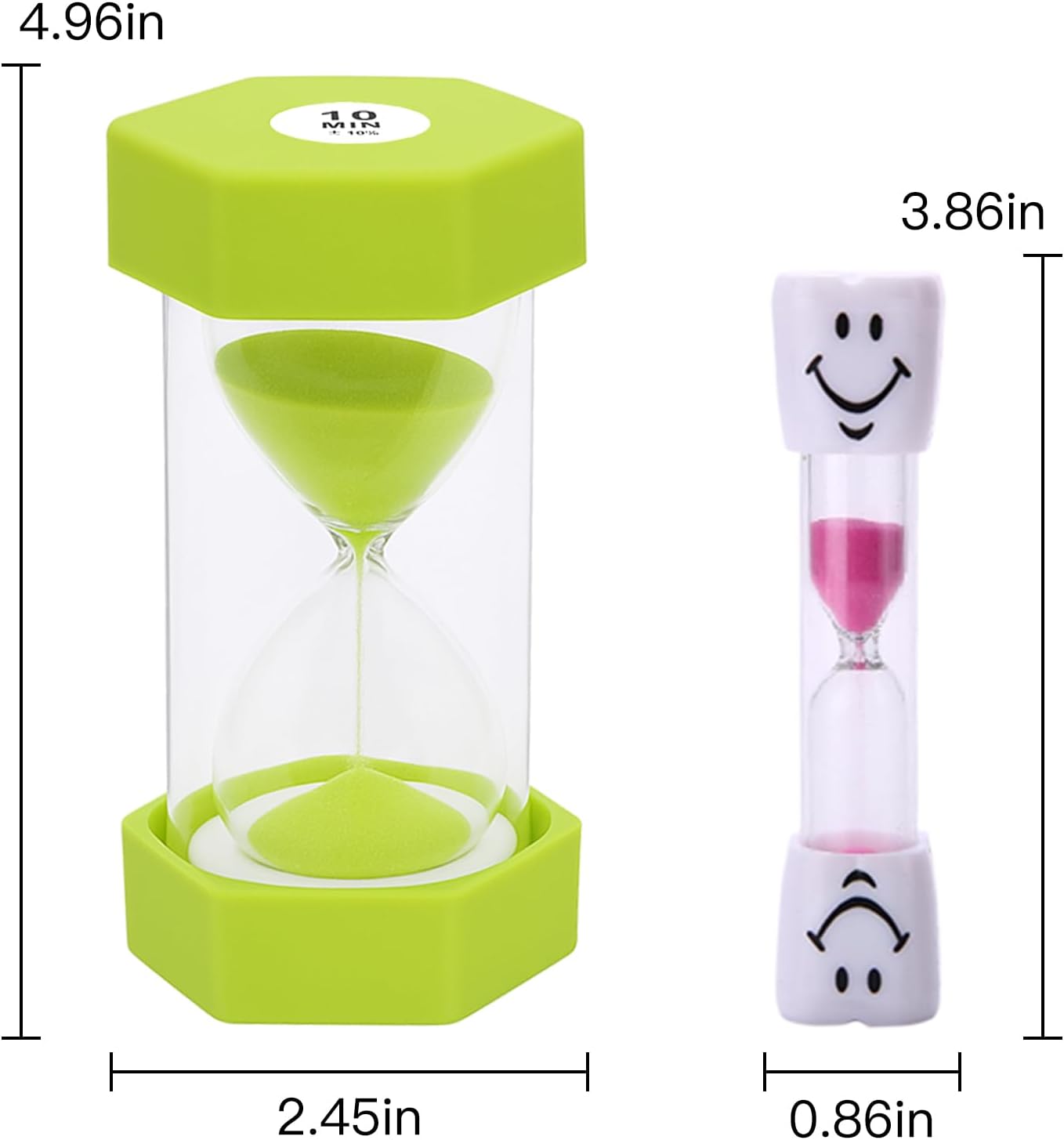 Hexagonal Sand Timer Set,8-Pack 2 to 30 Minute Colorful Plastic Hourglass for Kids Time Management,Classroom&Teachers,Durable Visual&Desk Decor Tool for Home Office