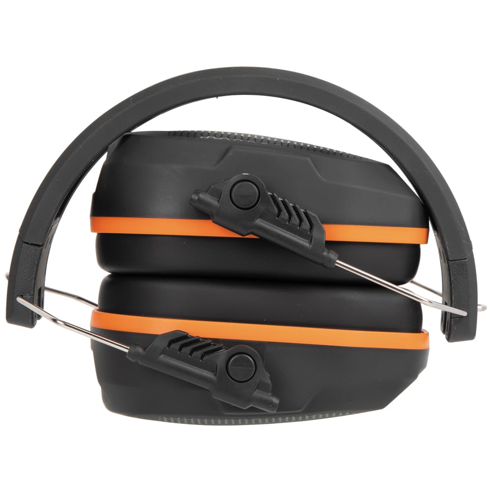 Klein Tools 60570 Hearing Protection Ear Muffs, NRR 27dB, Ultra-Slim Over-the-Head Adjustable Safety Earmuffs for Loud Jobsites