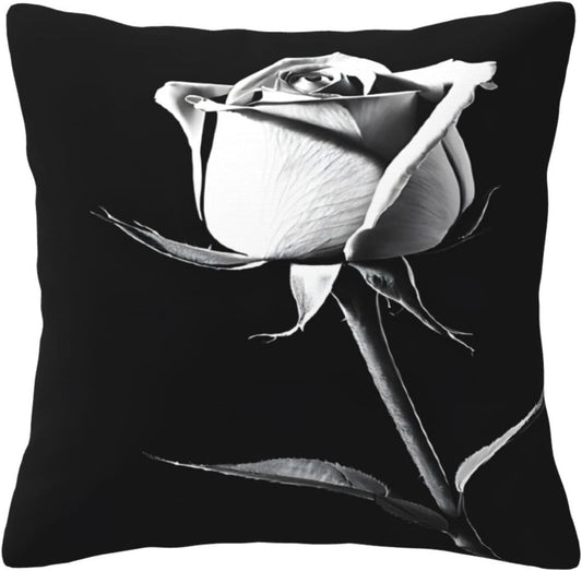 All-Season Square Pillow Covers 18"X18", Flower, Decorative Throw Pillow Covers for Sofa Bed Couch, Hidden Zipper Cushion Cover, Square Lumbar & Accent Pillowcases for Home Decor