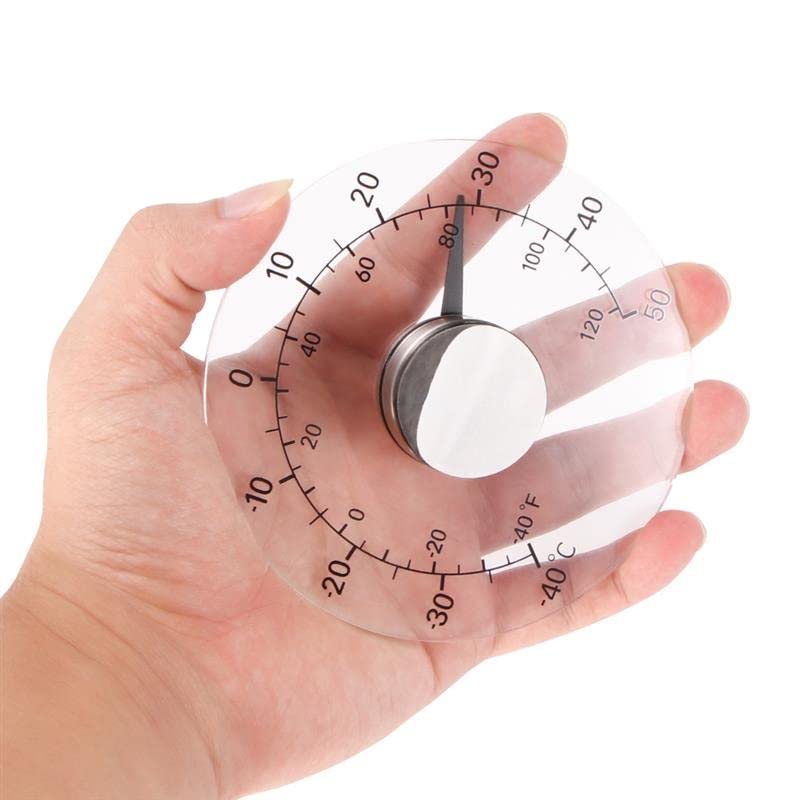 Thermometer Temperature Transparent Clear Outdoor Window Clock Weather Tool