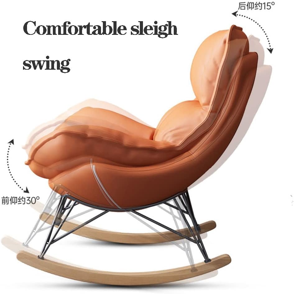 LSLYTQ Velvet Rocking ChairGlider Chair with Ottoman,Mid Century Upholstered Chair Rocking Armchair Rocker Chair for Living Room with Solid Wood Base