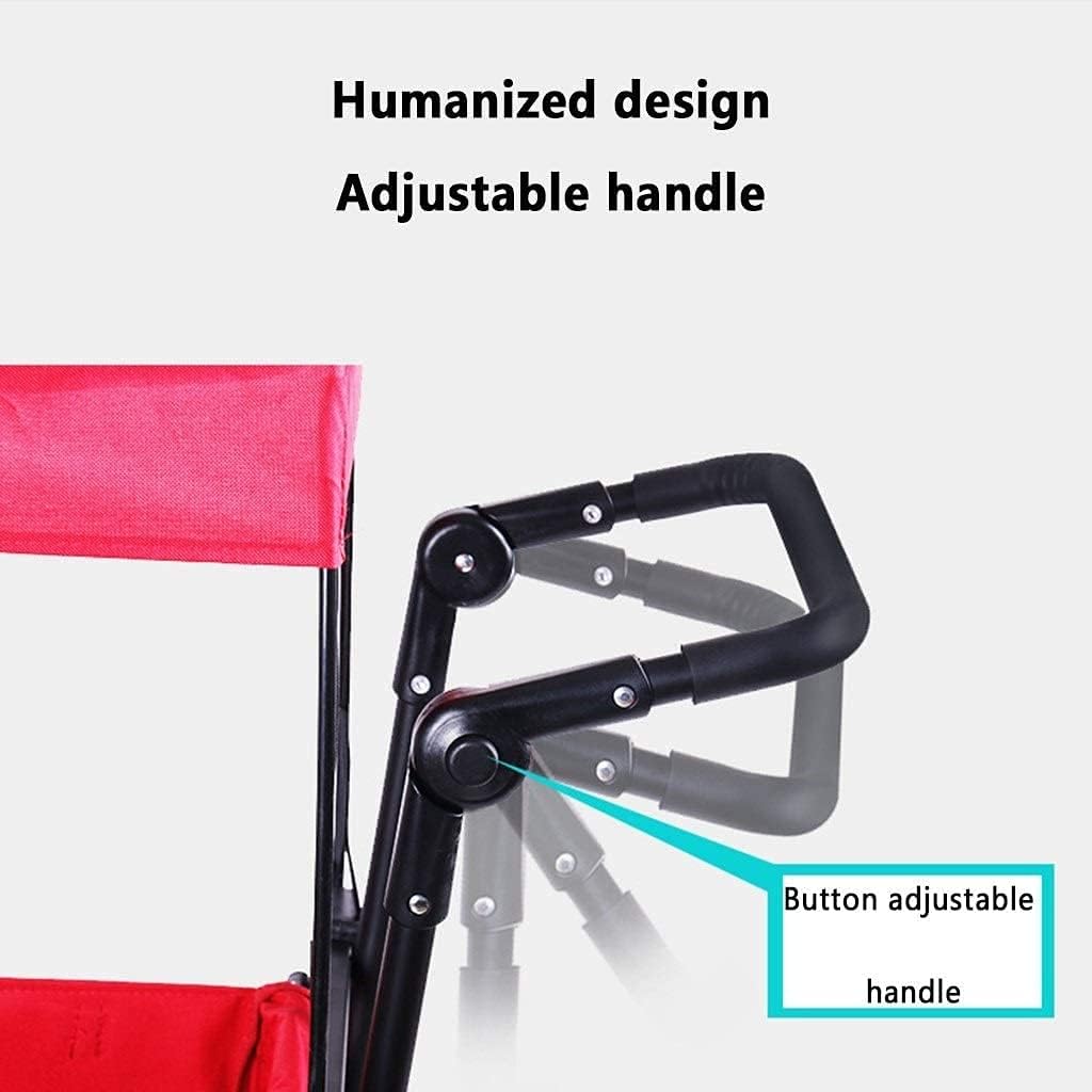 Outdoor Folding Utility Wagon l Portable Transport Vehicle Outdoor Garden Cart Folding Beach Wagon with Handle Dual Brake System Load-Bearing 100kg / 220lbs (Color : Style 1) (Style 2)