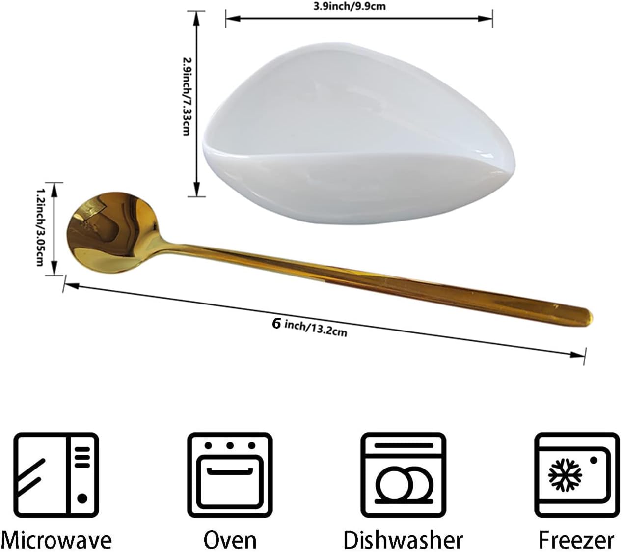 Coffee Spoon Rest, Mini Coffee Spoon Holder, Small Ceramic Spoon Rest for Coffee Stirrers, Teaspoon, Bar Spoon, Coffee Bar Accessories, Coffee Station (Ture white+Gold Spoon)
