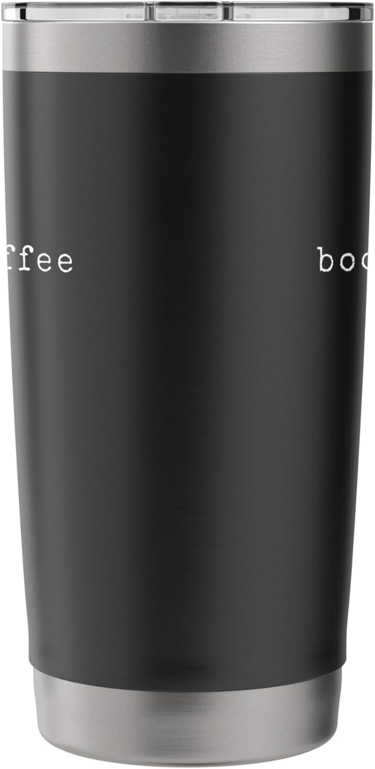 Funny Book Lover Coffee Reading Design Books + Coffee Stainless Steel Insulated Tumbler