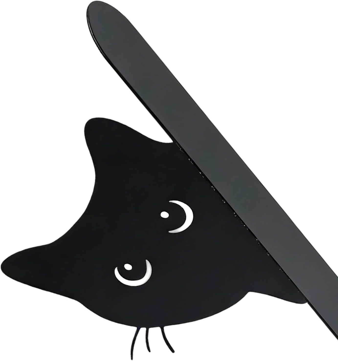 Cat Bookends - Metal Book Divider for Shelf Styling | Peeping Cat Decor Accent with Non-Slip Base Grip, Compact Upright Support & Artistic Silhouette Design for Kids Rooms, Home Offices, Desks and Lib