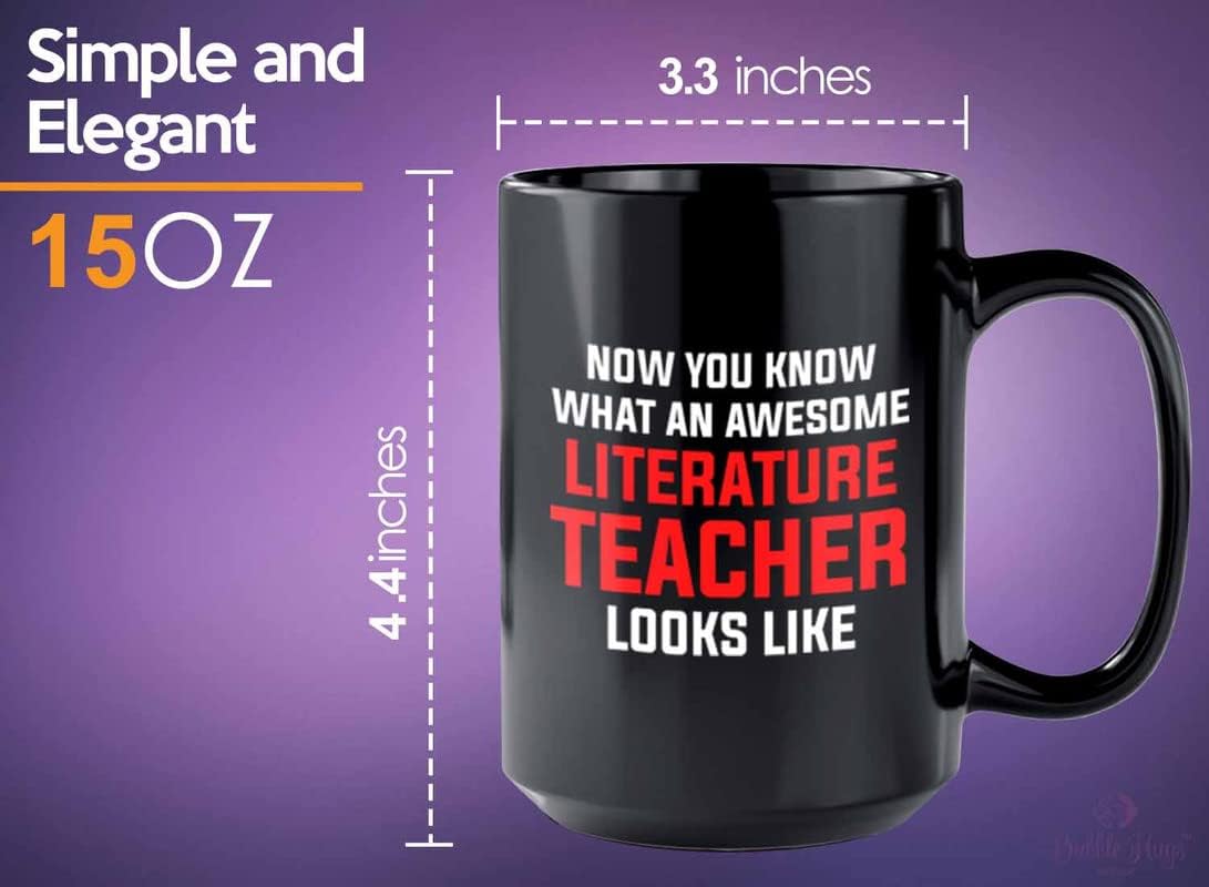 Subject Teacher Coffee Mug 15oz Black - literature teacher looks - Reading Teacher English Classroom Metaphors Literal Books Lover Language Grammar