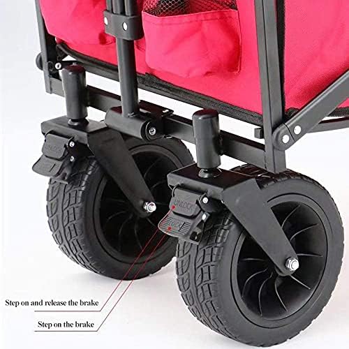 Foldiwagon Outdoor Garden Off-Road Vehicle, Adjustable Handle 80Kg Load Steel Frame, Campisundries Sports Heavy-Duty Beach Wide All-Terrain Wheels/Black/a