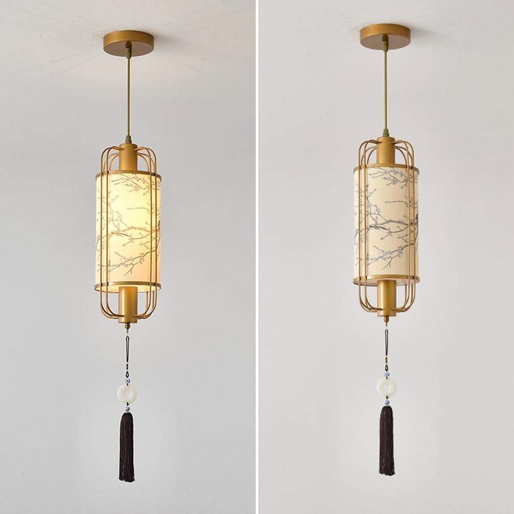 E27 Pendant Light for Bedroom Hanging Light Chandelier with Fabric Shade and 17.72" Height, 70.87" Adjustable, Soft Ambient Lighting for Hallway Dining Table Reading Nook Decor