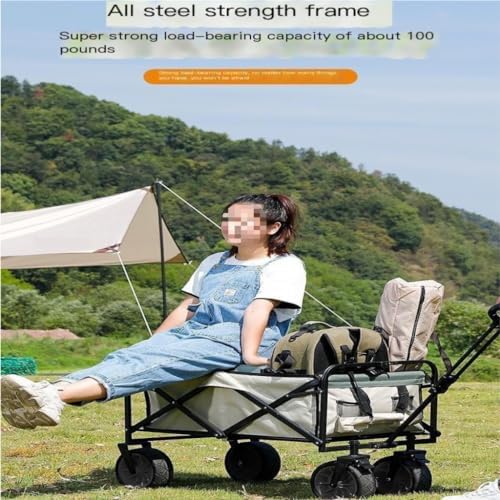 Portable Camping Cart,Outdoor Camping Trolley Cart for Beach and Picnic Foldable and Portable Camp Trailer with Wheels Beach Trolley for Outdoor Activities Camping Gear for Easy