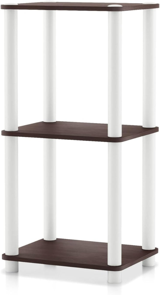 Homes: Inside + Out Apexa Modern 3-Tier Narrow Shelving Units, Collectibles Display Shelves, Easy Assembly Standing Shelf, Home Storage Organizer for Living Room, Bedroom, Office, Espresso