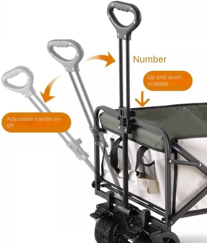 Portable Camping Cart,Outdoor Camping Folding Beach Wagon Cart with 4 Wheels for Festival Shopping and Garden Use