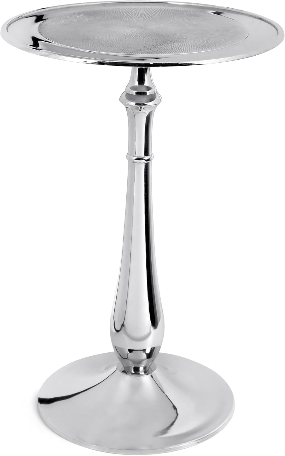 End Table, Modern Side Table for Living Room, Bedroom Nightstand, Small Coffee, Space - Saving, Round Beside Tables for for Living Room and Balcony, Easy Assembly 15x22 (Silver)