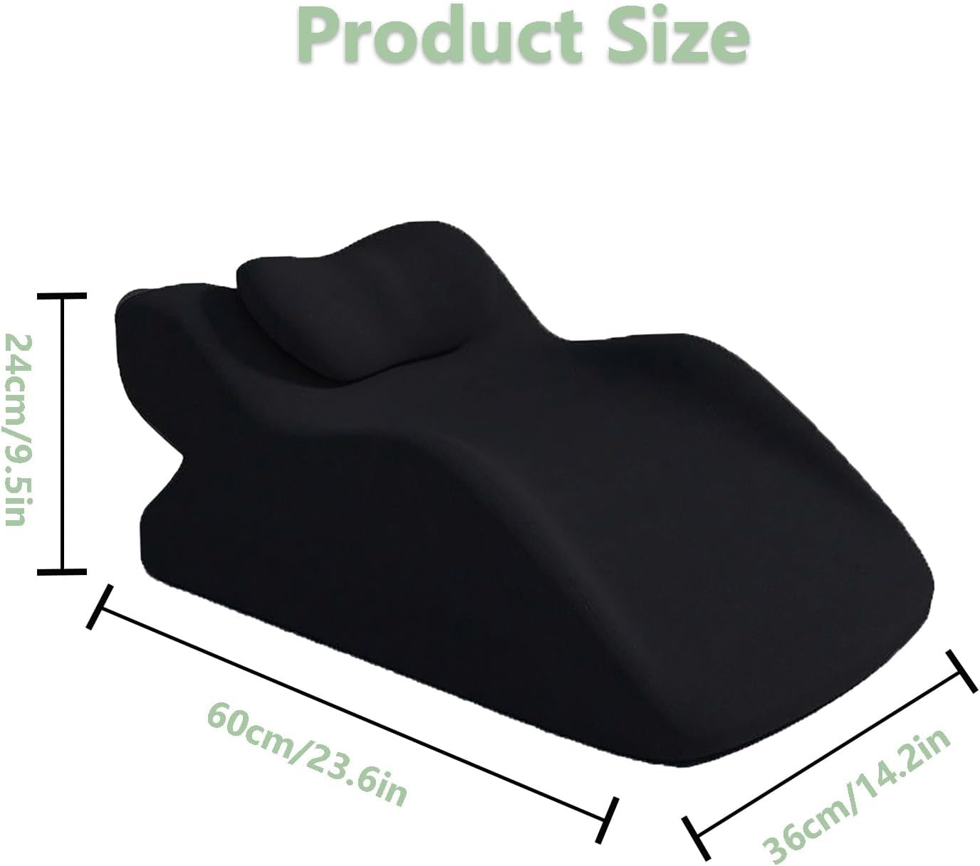 Memory Foam Ergonomic Rest Pillow, Multi-Use Reading & Prone Sleep Pillow for Back Support, Comfortable Wedge for Sitting Up in Bed
