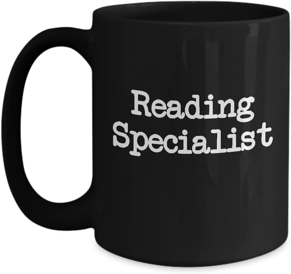 Reading Specialist Mug Black Coffee Cup Funny Gift for Book Lover Gift for Librarian Love to Read