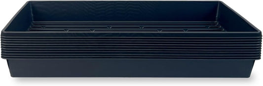 10 Plant Growing Trays (No Drain Holes) - 20" x 10" - Perfect Garden Seed Starter Grow Trays: for Seedlings, Indoor Gardening, Growing Microgreens, Wheatgrass & More - Soil or Hydroponic