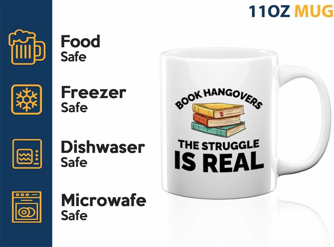Book Lover Coffee Mug 11oz White - The struggle is real - Gift For Poets Bookish People Bibliophile Librarian Book Club Reader