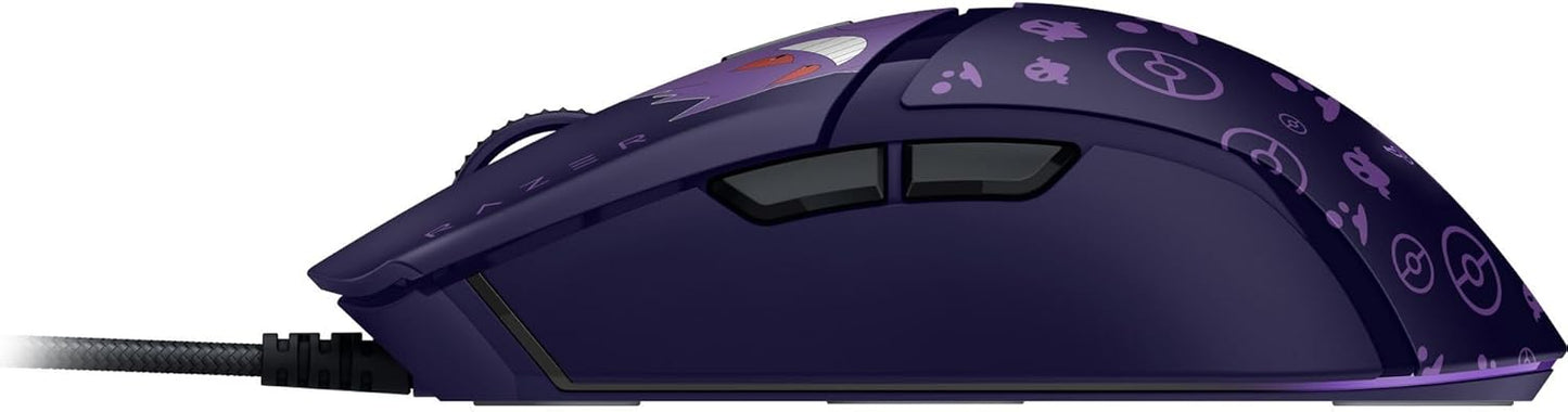 Razer Cobra Wired Gaming Mouse: 58g Lightweight - Gen-3 Optical Switches - Chroma RGB Lighting Underglow - 8500 DPI Optical Sensor - 100% PTFE Mouse Feet - Speedflex Cable - Pokemon Gengar Edition