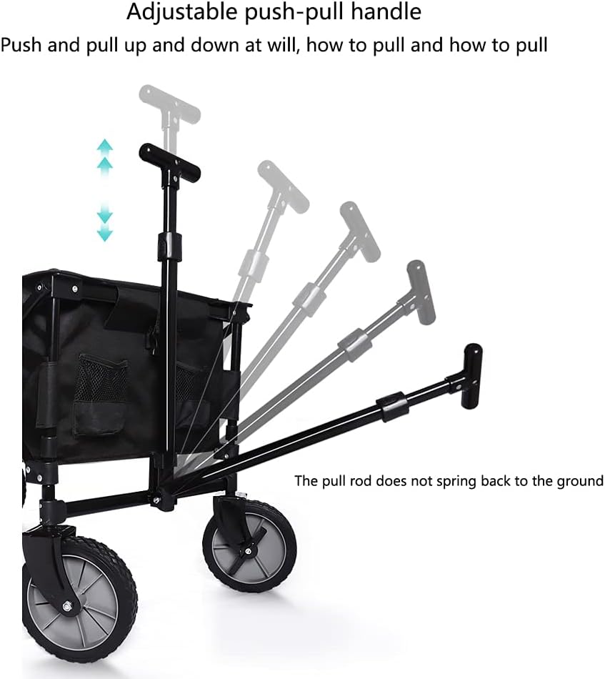 Foldiutility Wagon Cart,Foldioutdoor Utility Wagon Withiversal Wheels,Adjustable Push-Pull Handle,Can Bear 100Kg,for Campigrocery Sports Shopping