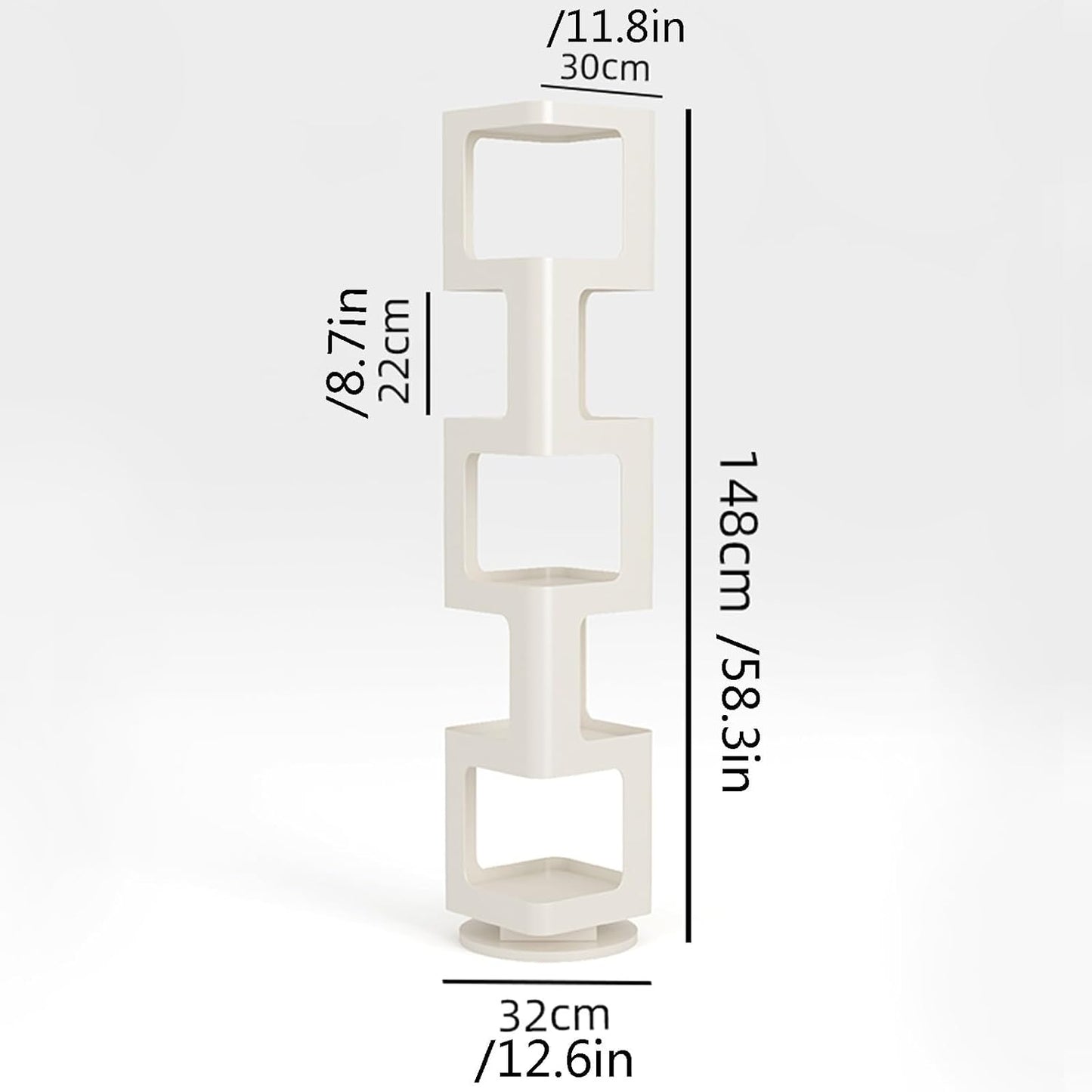 Narrow Invisible Bookshel, Vertical Bookshelf for Home ，Metal Narrow Multipurpose Corner Bookshelf, Multipurpose Corner Bookshelf, Multipurpose Display Book Shelf for Home Office(White,148cm58.3in)